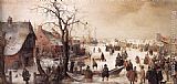 Hendrick Avercamp Winter Scene on a Canal painting